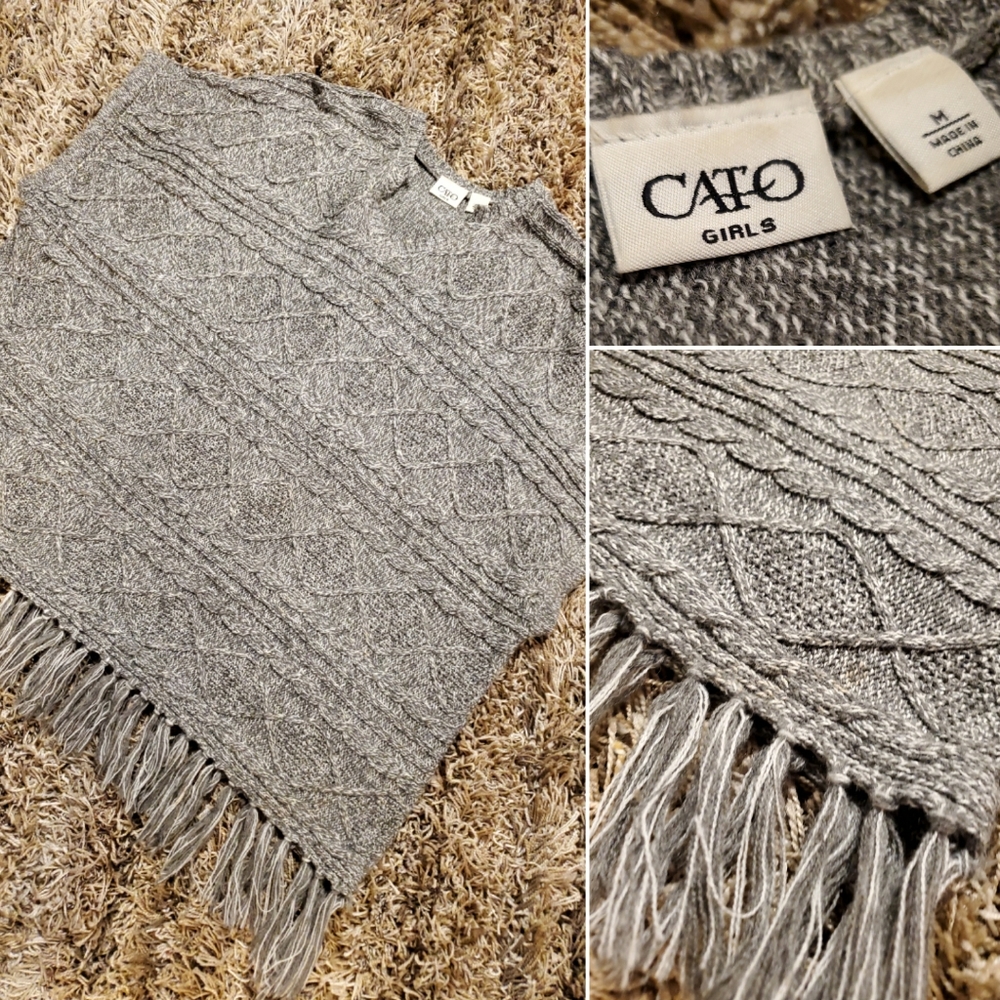 CATO Cable knit poncho